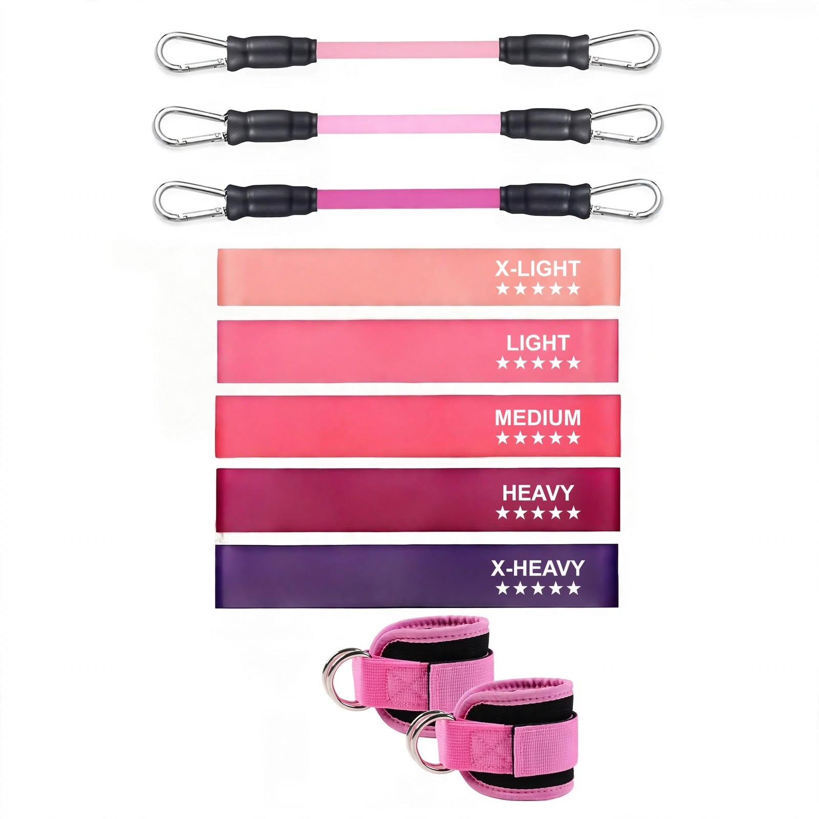 GYM RAT GEAR™ Resistance Bands Set - Ankle Bands + Booty Bands - Full