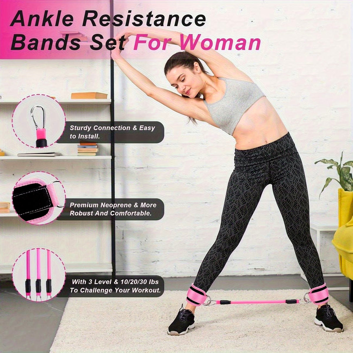 GYM RAT GEAR™ Resistance Bands Set - Ankle Bands + Booty Bands - Full