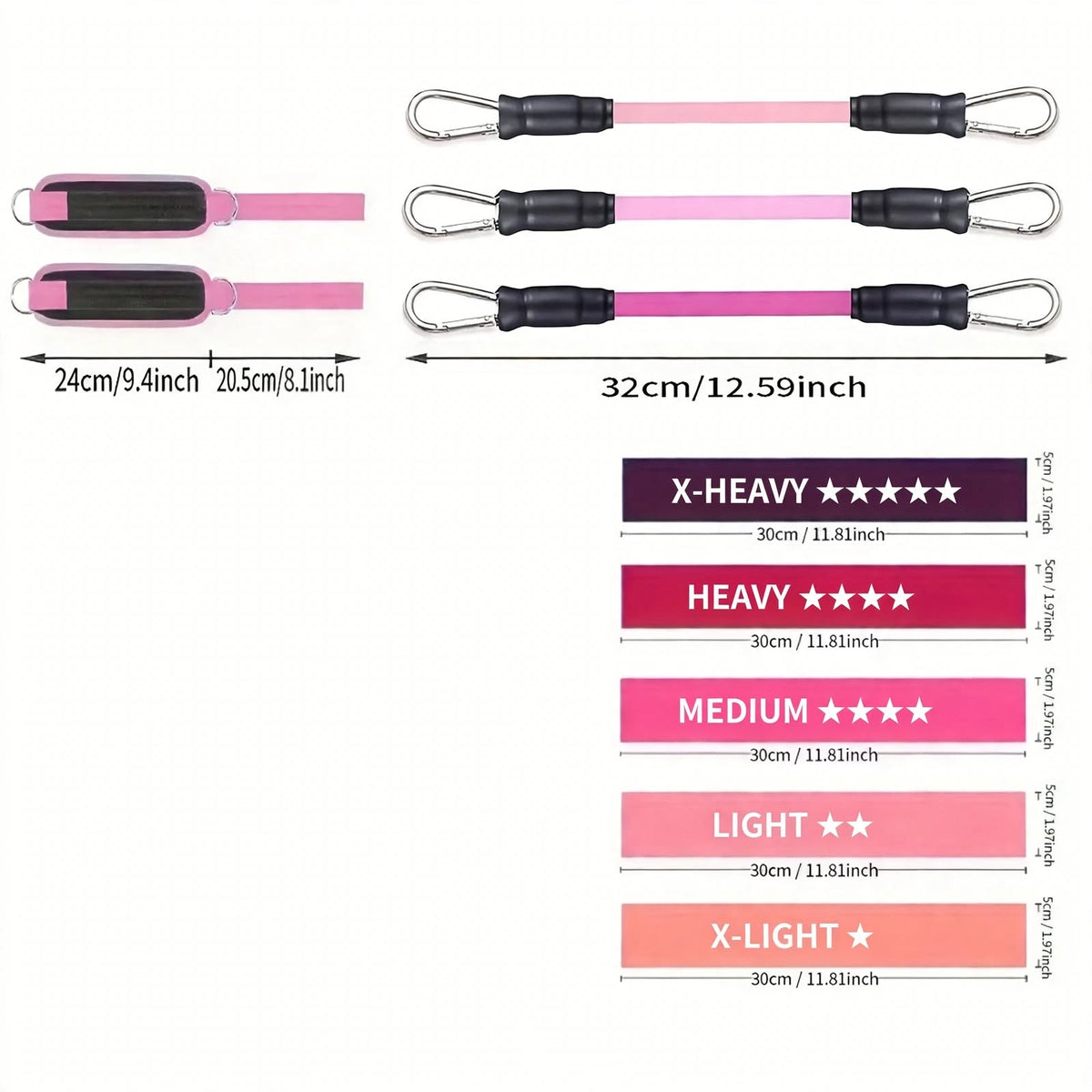 GYM RAT GEAR™ Resistance Bands Set - Ankle Bands + Booty Bands - Full Body Training Kit